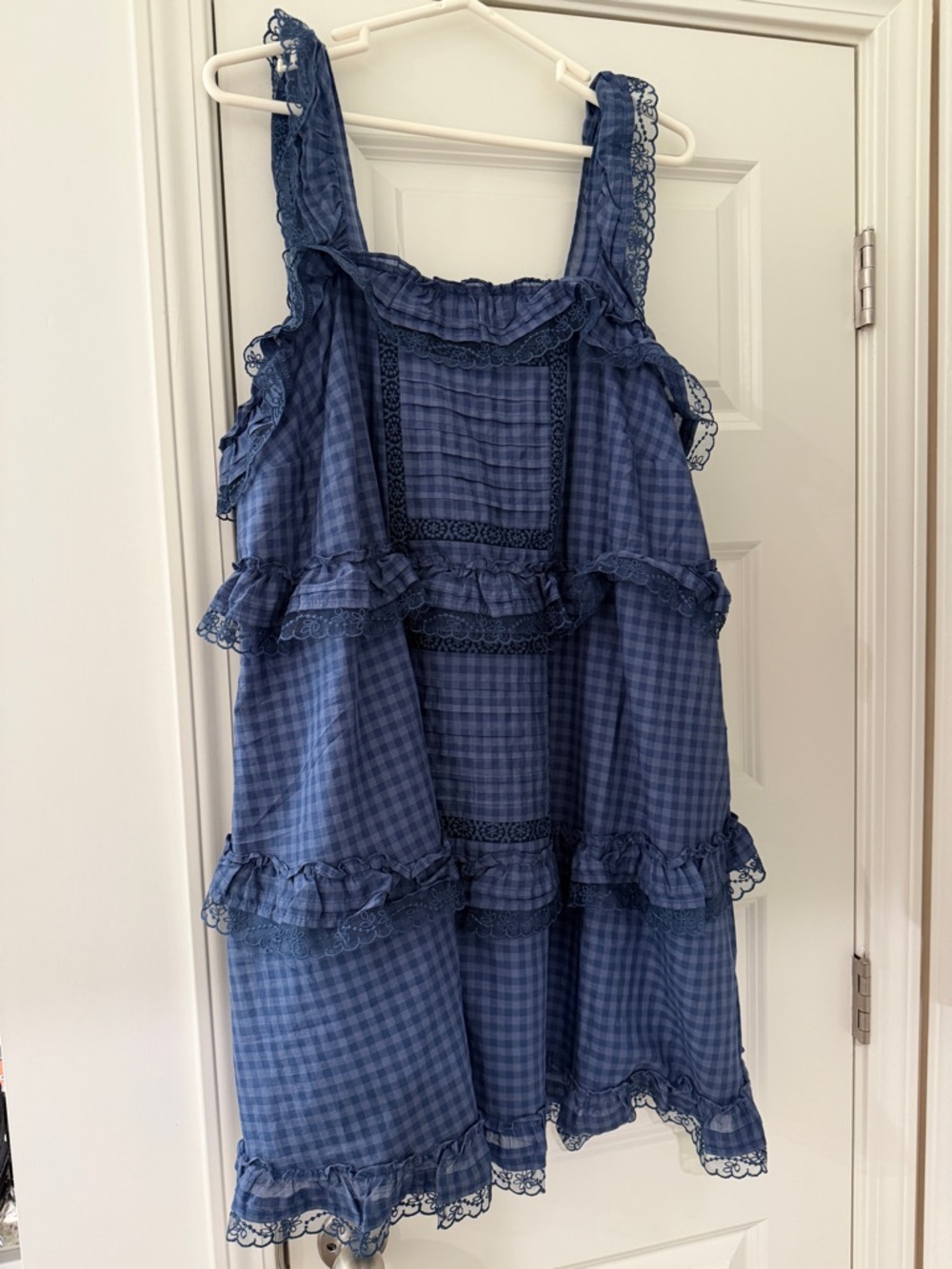 NWT — torrid Blue Gingham Ruffle Mini Dress